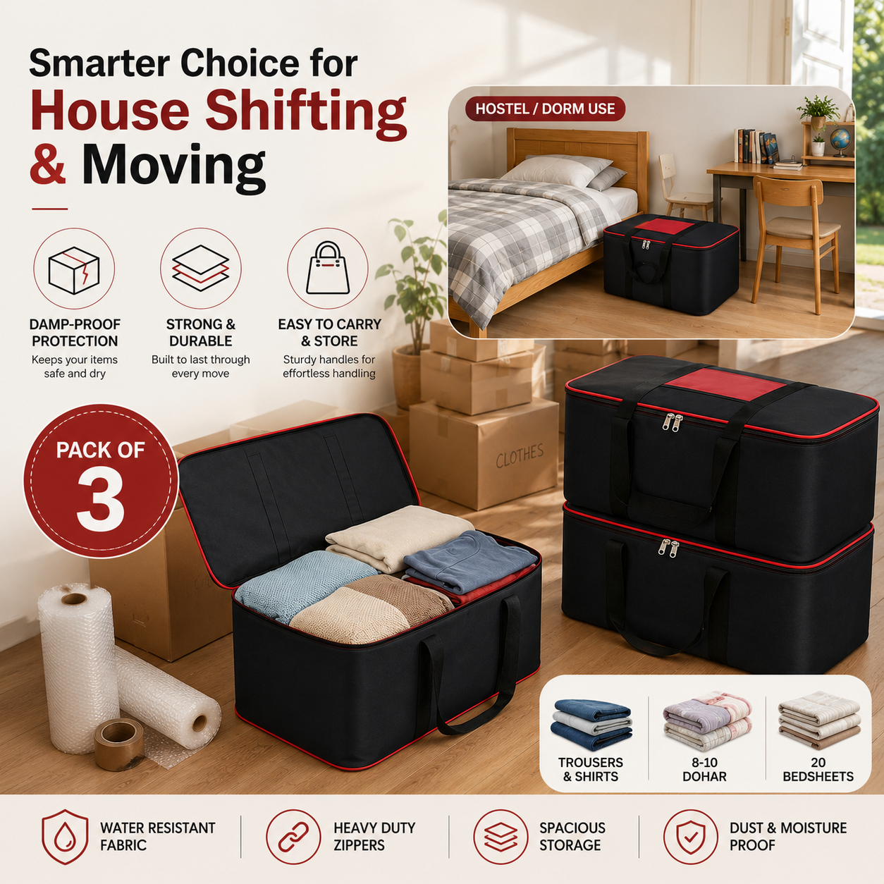 SuperBags™ Premium Nylon Underbed Storage Bags