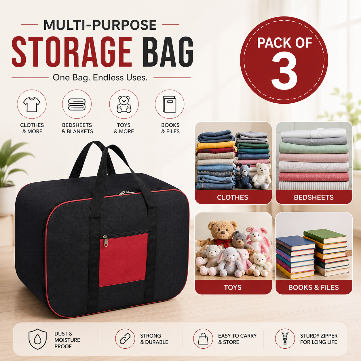 SuperBags™ Premium Nylon Underbed Storage Bags